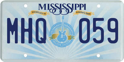 MS license plate MHQ059