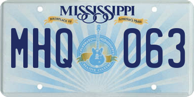 MS license plate MHQ063