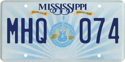 MS license plate MHQ074