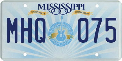 MS license plate MHQ075