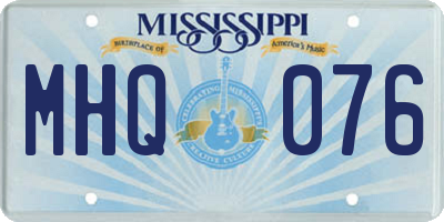 MS license plate MHQ076