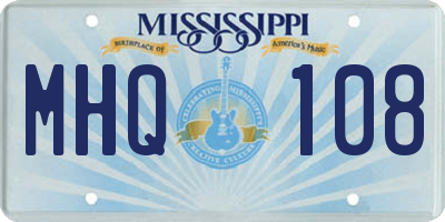 MS license plate MHQ108