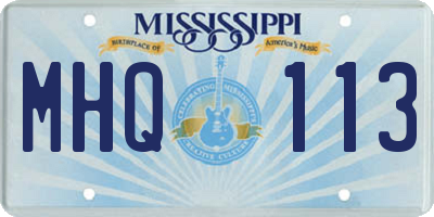 MS license plate MHQ113