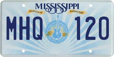 MS license plate MHQ120