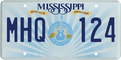 MS license plate MHQ124