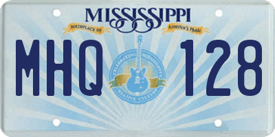 MS license plate MHQ128