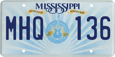 MS license plate MHQ136