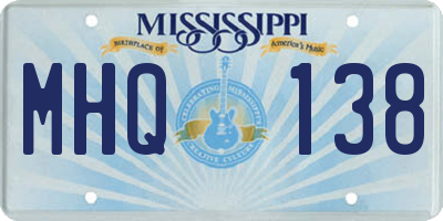 MS license plate MHQ138