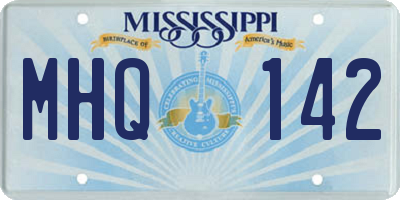 MS license plate MHQ142