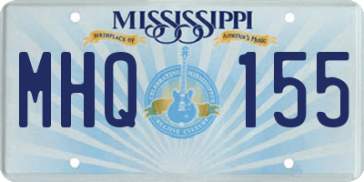 MS license plate MHQ155