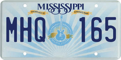 MS license plate MHQ165