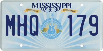 MS license plate MHQ179