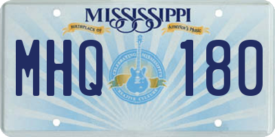 MS license plate MHQ180