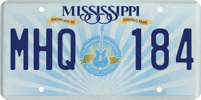 MS license plate MHQ184