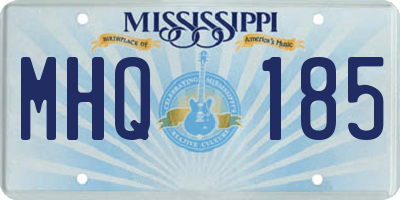 MS license plate MHQ185