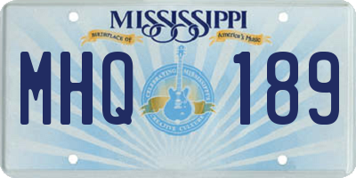 MS license plate MHQ189