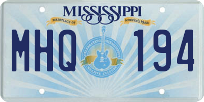 MS license plate MHQ194