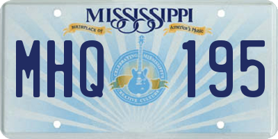 MS license plate MHQ195