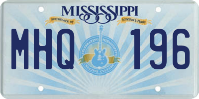 MS license plate MHQ196