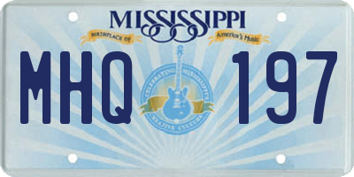 MS license plate MHQ197