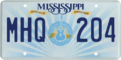 MS license plate MHQ204