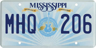 MS license plate MHQ206