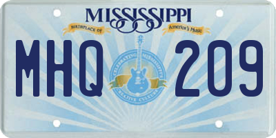 MS license plate MHQ209