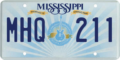 MS license plate MHQ211