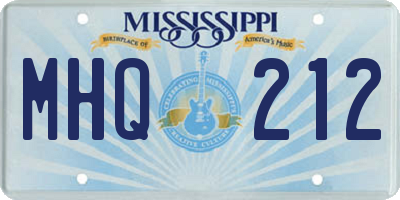 MS license plate MHQ212