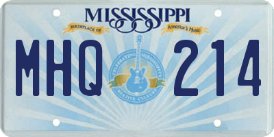MS license plate MHQ214