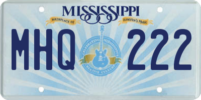 MS license plate MHQ222