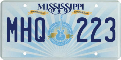 MS license plate MHQ223