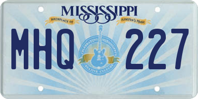 MS license plate MHQ227