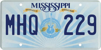 MS license plate MHQ229