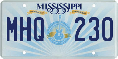 MS license plate MHQ230