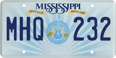 MS license plate MHQ232