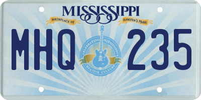 MS license plate MHQ235