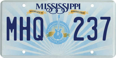 MS license plate MHQ237