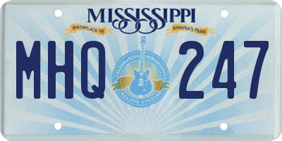 MS license plate MHQ247