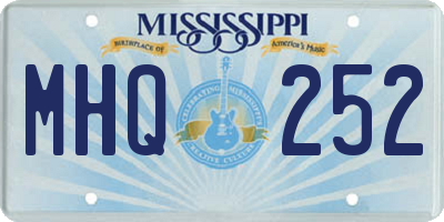 MS license plate MHQ252