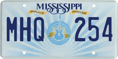 MS license plate MHQ254