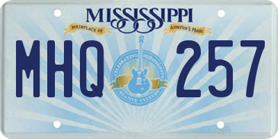 MS license plate MHQ257