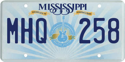 MS license plate MHQ258
