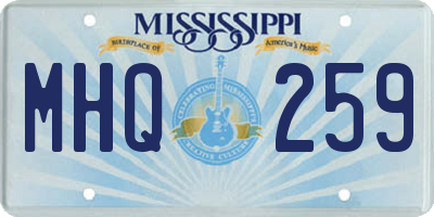 MS license plate MHQ259