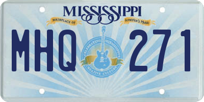 MS license plate MHQ271