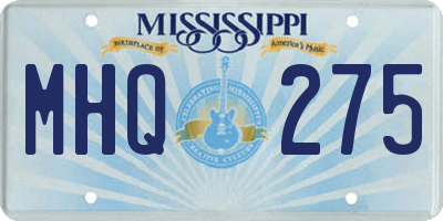 MS license plate MHQ275