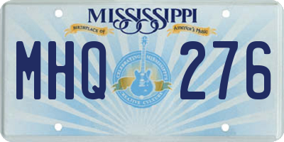 MS license plate MHQ276