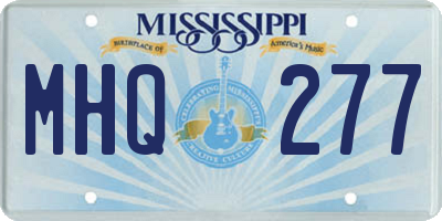 MS license plate MHQ277
