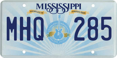 MS license plate MHQ285