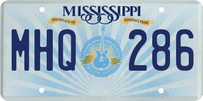 MS license plate MHQ286
